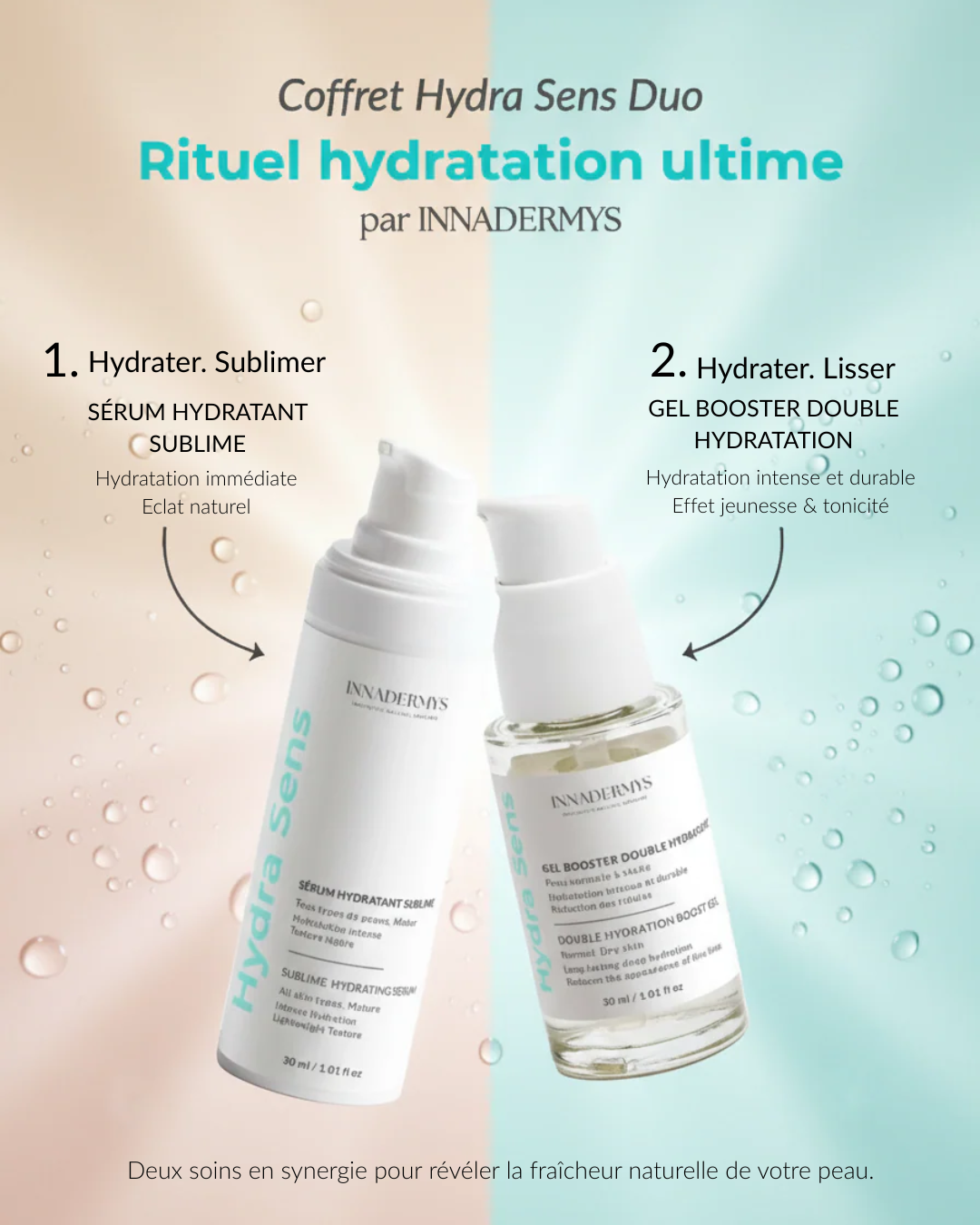 Coffret Hydra Sens Duo - Rituel Hydratation Ultime contenant le Sérum Hydrant sublime et le Gel booster double hydratation