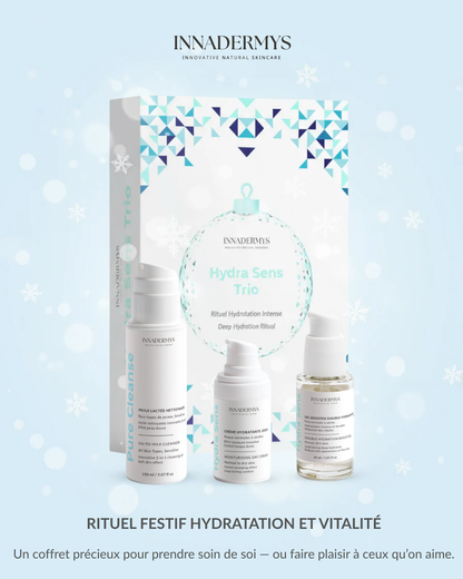 Coffret de Noel Hydra Sens Trio - Rituel Hydratation Intense - Un coffret précieux pour prendre soin de soi - ou faire plaisir à ceux qu'on aime.