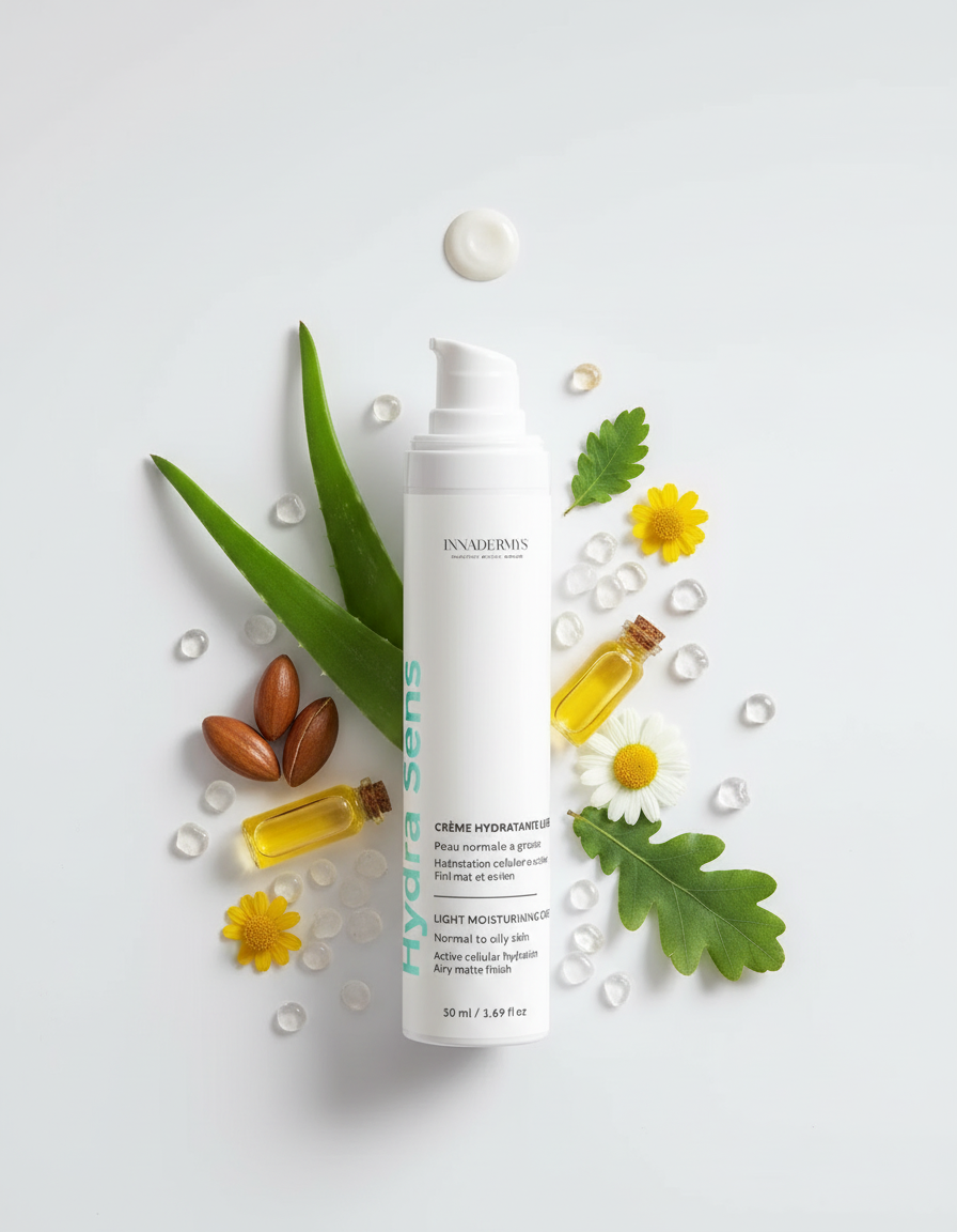Ingrédients botaniques Crème hydratante légère jour Hydra sens Innadermys
