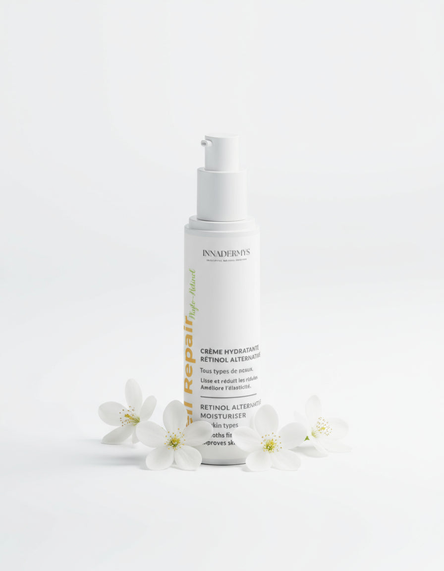 Flacon pompre Crème hydratante retinol alternative Cell Repair Phyto-Retinol Innadermys