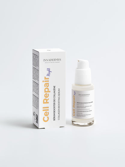 Flacon et boite Sérum Booster de Collagène Cell Repair Night Innadermys